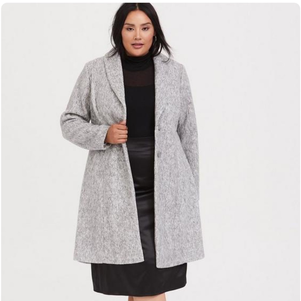 NWT Torrid Brushed Hacci Gray Aline Coat 4
